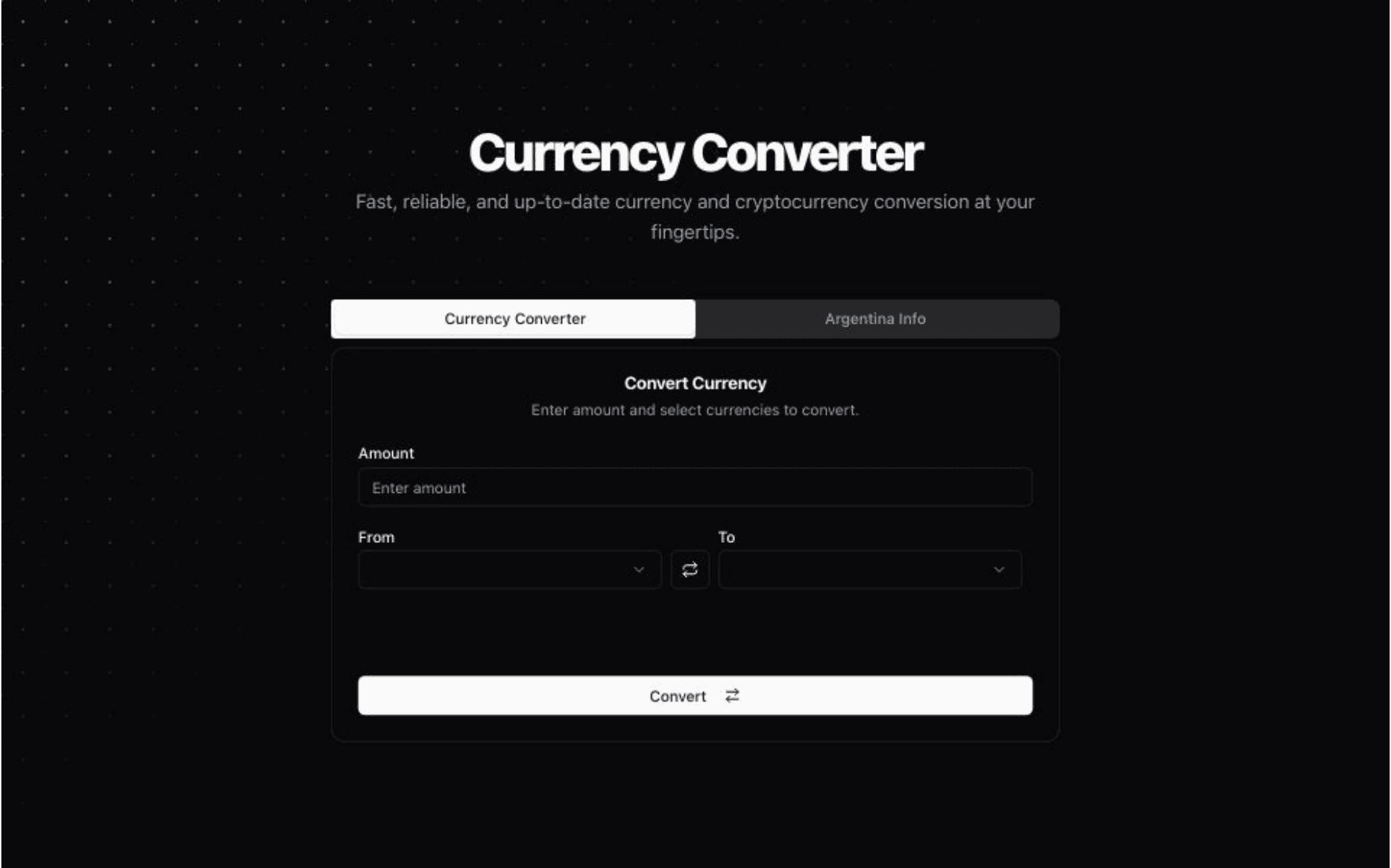 Preview of Currency & Cryptocurrency Converter App